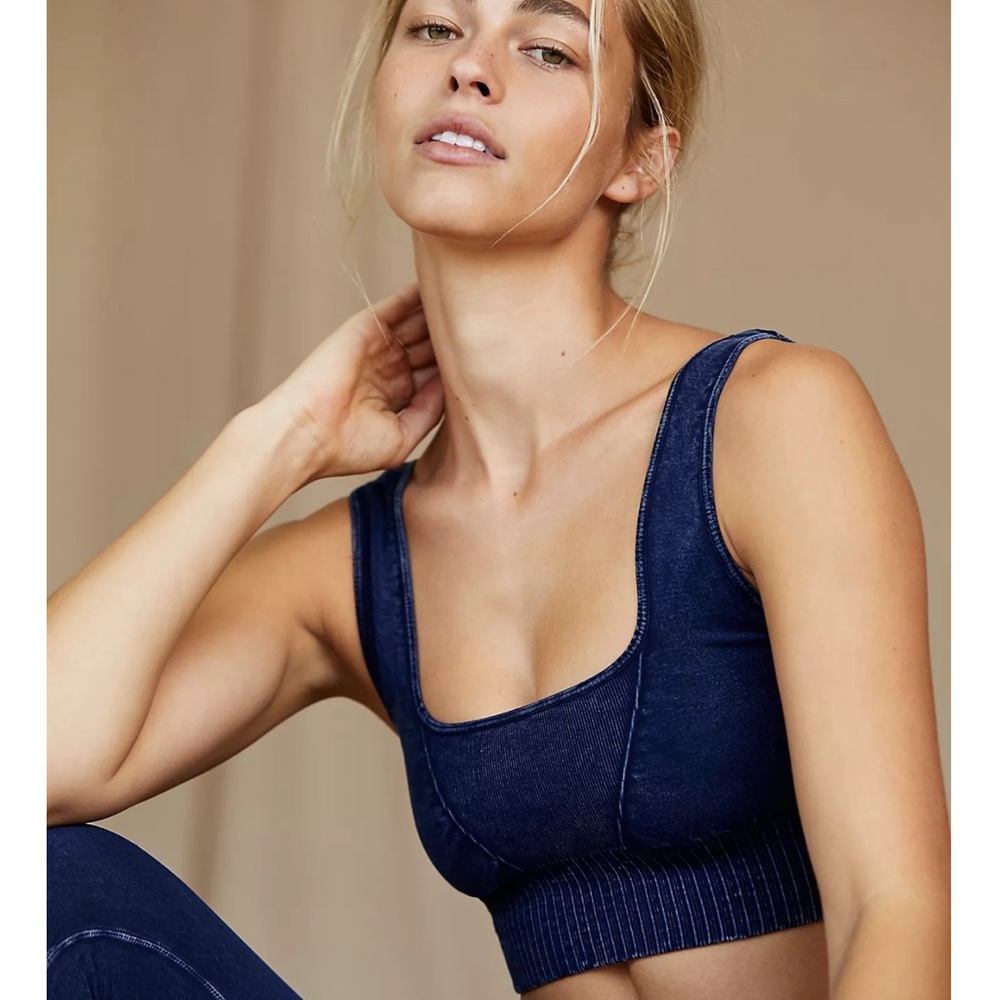 Free People Movement Good Karma Sports Bra - Navy - SIZE: XS